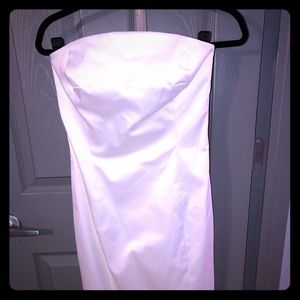 Strapless pin-skirt style satin dress